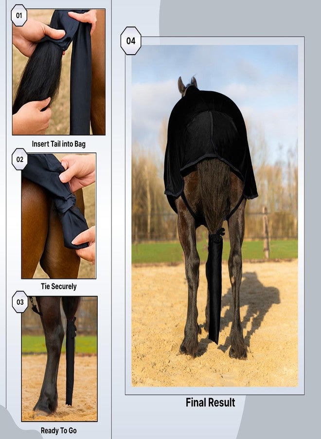 RESISTANCE Spandex Horse Tail Bag Only for Horses - 23"x10" Ties, Nylon Material - to Keep The Horse Tail Clean and Protected - Teal (Pack of 1) - Image 3